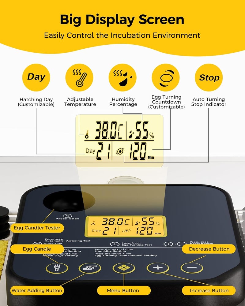 Besly 48 Egg Incubator for Hatching with Automatic Egg Turning and Humidity Control, Egg Candler, Poultry Egg Incubator for Chicken, Ducks, Goose, Pigeon, Quail, ideal for Farm, Classroom, Home - Image 2